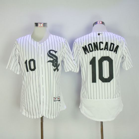 Men Chicago White Sox #10 Moncada White Elite MLB Jerseys
